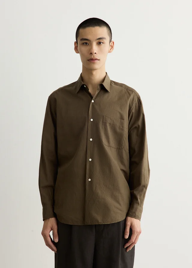 KAPTAIN SUNSHINE Regular Collar Shirt in Brown from Incu, photo 1 of 1