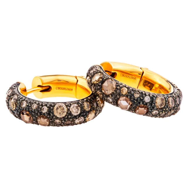 Pomellato diamond hoop earrings in 18k in Yellow Gold from Gray And Sons
