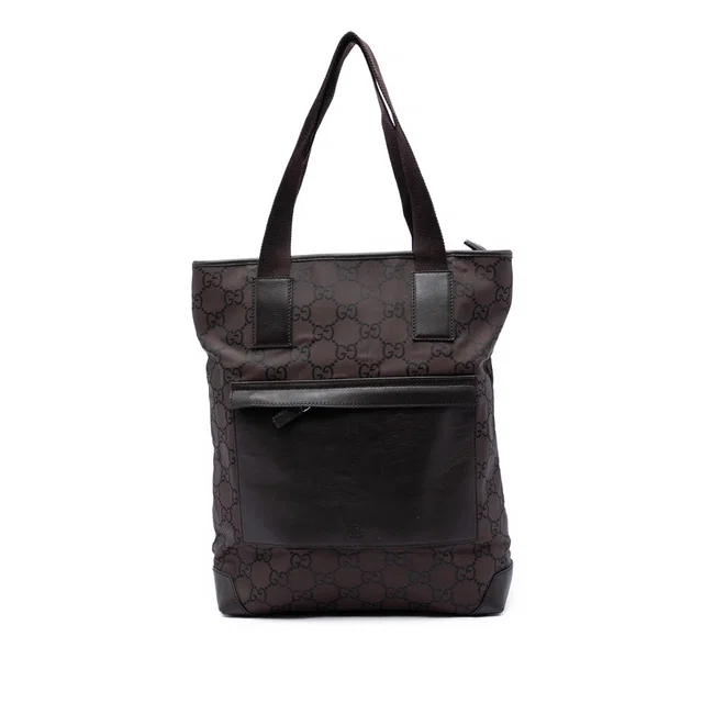 Brown Gucci GG Nylon Tote in Brown Nylon from Designer Revival
