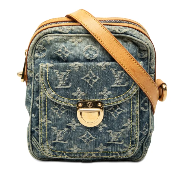 Blue Louis Vuitton Monogram Denim Camera Bag in Blue Denim from Designer Revival