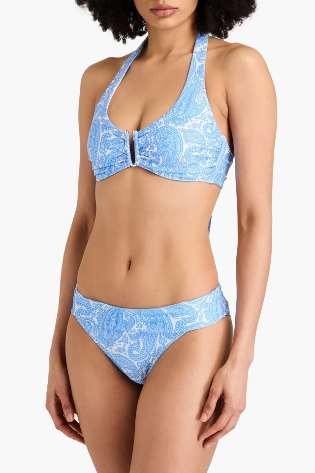 Heidi Klein Paisley-print stretch-piqué bikini briefs in Blue, photo 2 of 4 from THE OUTNET