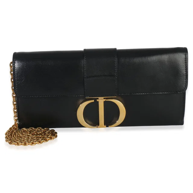Dior Black Calfskin Montaigne 30 Clutch in Black Calfskin from Luxury Promise