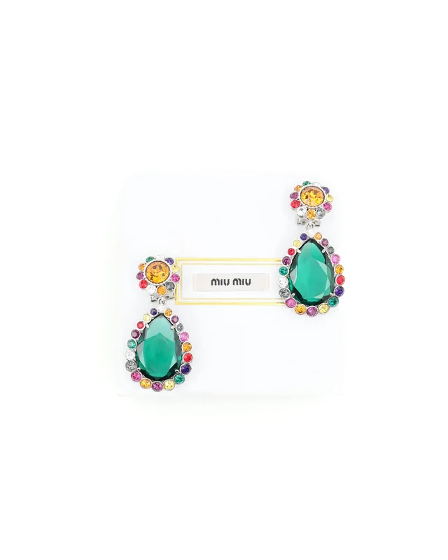 Miu Miu Rhinestone Clip-on Earrings from A Retro Tale, photo 2 of 4