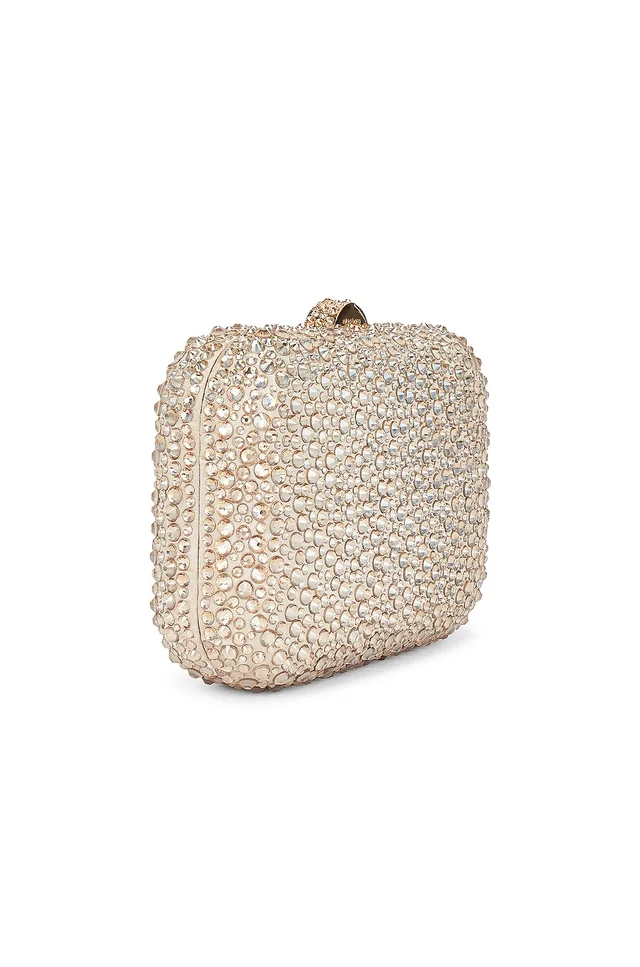 olga berg Casey Hot Fix Encrusted Clutch in Champagne, photo 3 of 5 from REVOLVE (Canada)