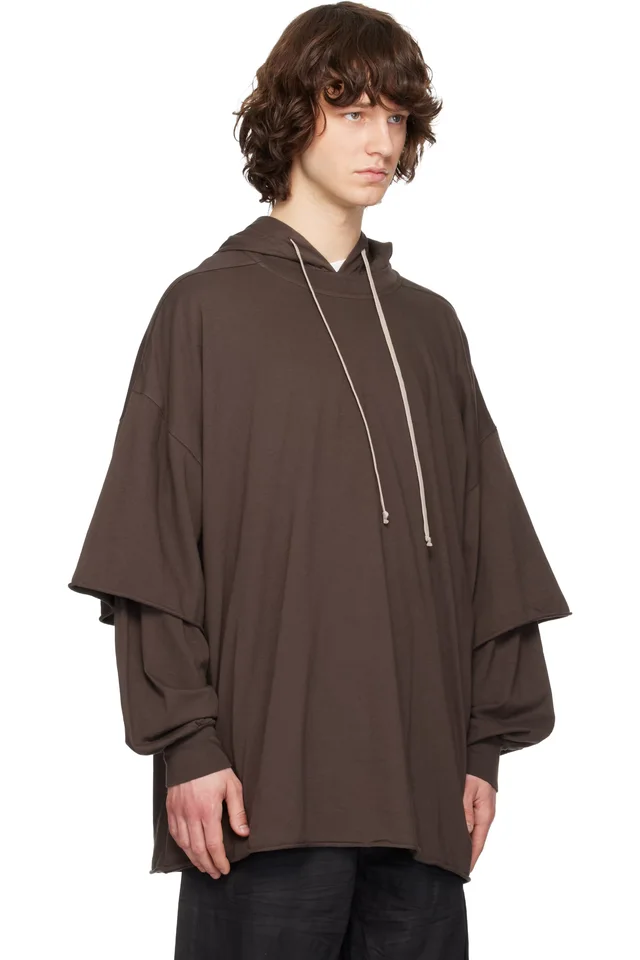 Rick Owens DRKSHDW Gray Temple Tommy Hustler Hoodie, photo 2 of 4 from SSENSE