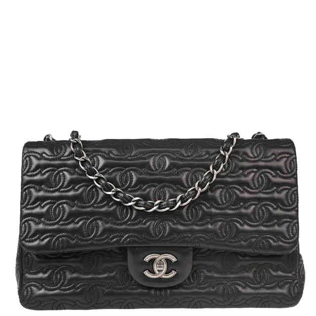 Chanel 2014 Black Lambskin CC Shoulder Bag in Black Lambskin from AMORE Vintage Tokyo