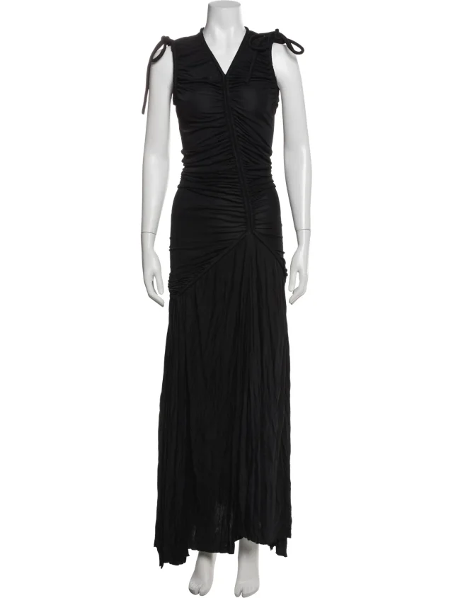 Proenza Schouler V-Neck Long Dress in black from The RealReal