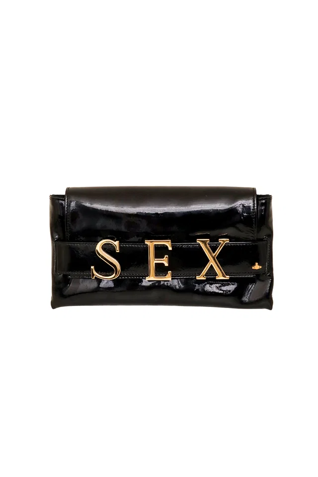 Vivienne Westwood Black Patent Leather SEX Clutch in Black Patent leather from Recess LA