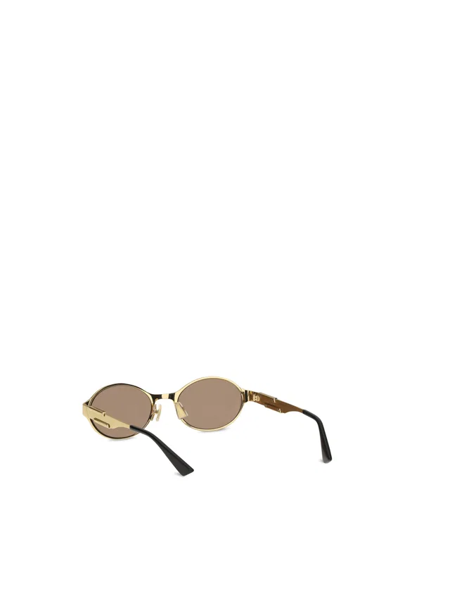 Bottega Veneta 872418v4450 Oval Metal Sunglasses — Gold in Gold from HEWI