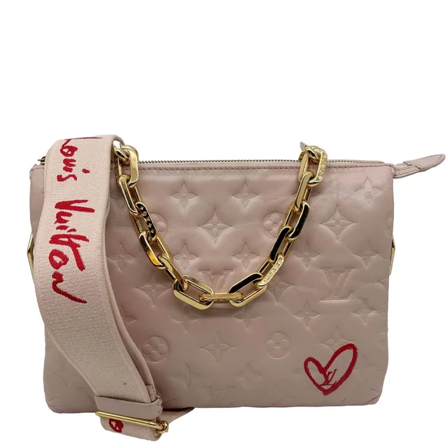Louis Vuitton Fall In Love Coussin Monogram Embossed Shoulder Bag Light Pink in Pink Leather from Dallas Designer Handbags