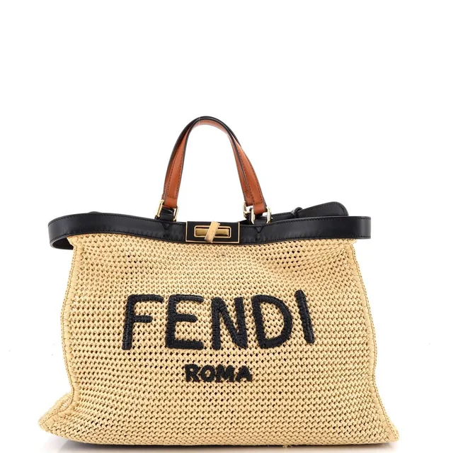 Fendi Peekaboo X-Tote Raffia Medium in Raffia from Rebag