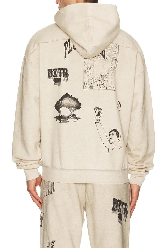 Duke + Dexter NY Sketch Hoodie in Oat Marl, photo 2 of 5 from REVOLVE (Canada)