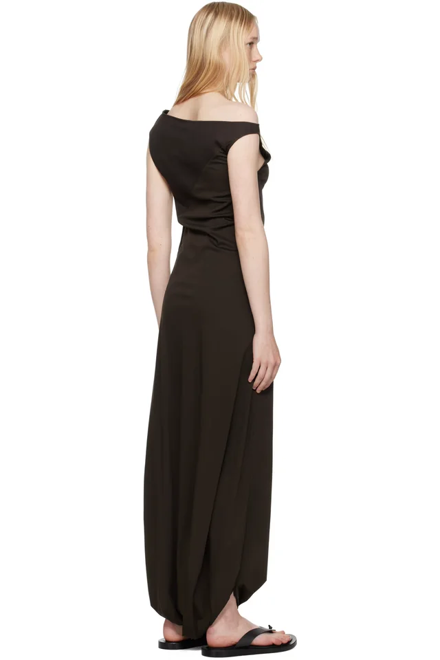 Ruohan Brown Twist Maxi Dress, photo 3 of 4 from SSENSE