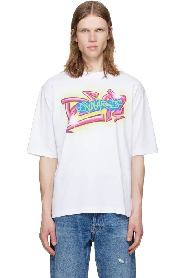 White Rebel Tags Loose Fit T-shirt