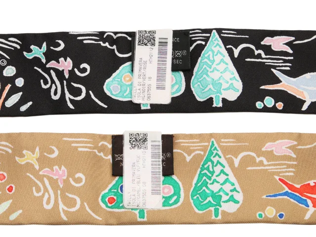 Hermès Isola di Primavera Silk Twilly Pair in Silk from Ann's Fabulous Finds, photo 3 of 4