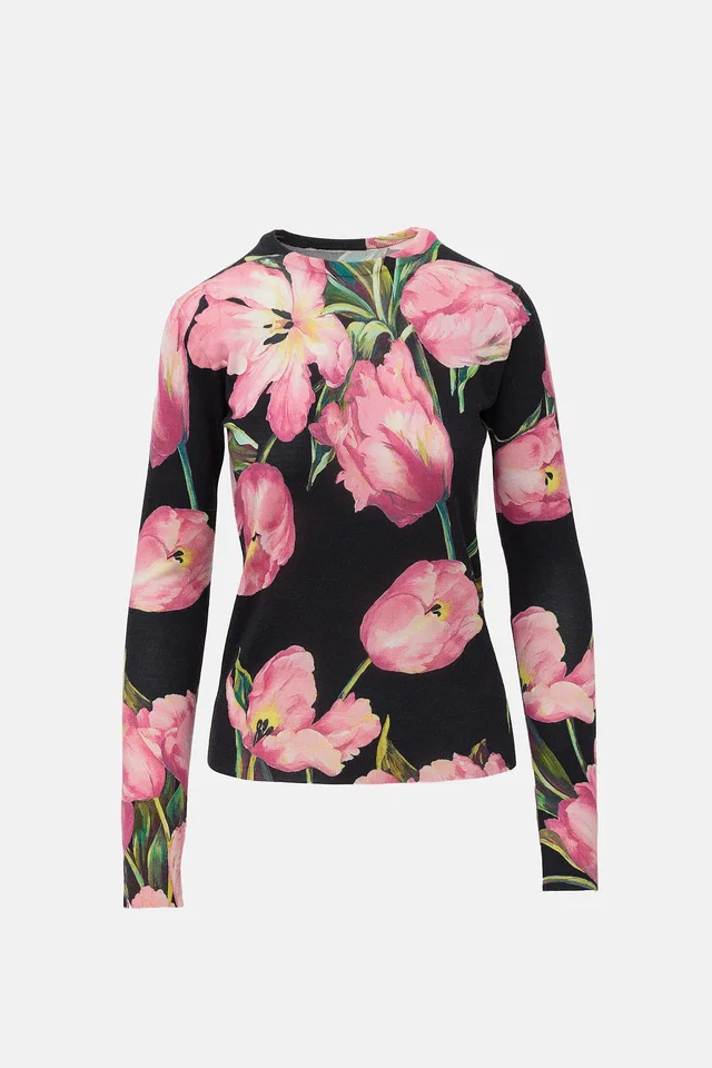 Dolce & Gabbana Cashmere & Silk Jersey Top in Silk from VSP Consignment