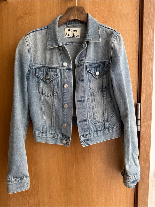 Acne Studios Light Blue Denim Jacket With Faded Wash in blue Denim from Poshmark