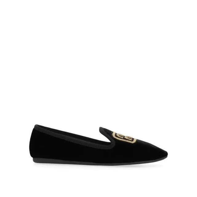 Miu Miu Black Fabric Ballet Flats in Black Velvet from HEWI