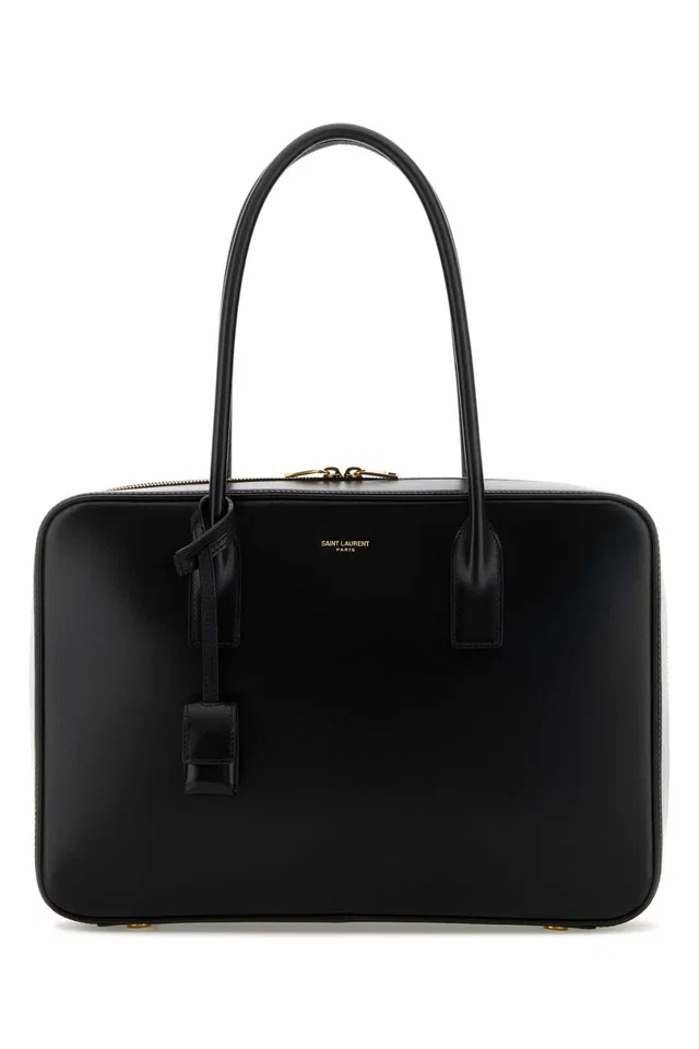 Saint Laurent Sac De Jour Shoulder Bag — Black in Black Lambskin from HEWI