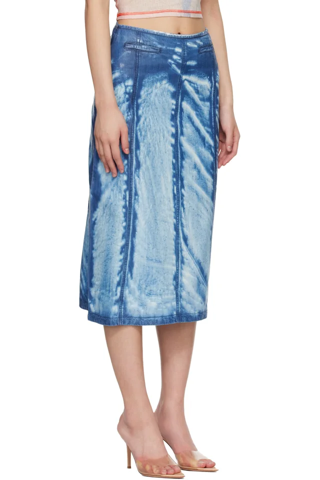 Diesel Blue X-Ray Lyocell Denim Midi Skirt, photo 2 of 4 from SSENSE