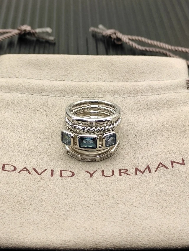 David Yurman Cable Wrap Ring With Blue Topaz in silver|blue|gray from Poshmark