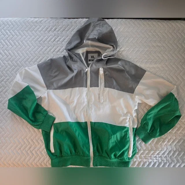 Lanvin Delaveine Colorblock Windbreaker Jacket in gray|green from Poshmark