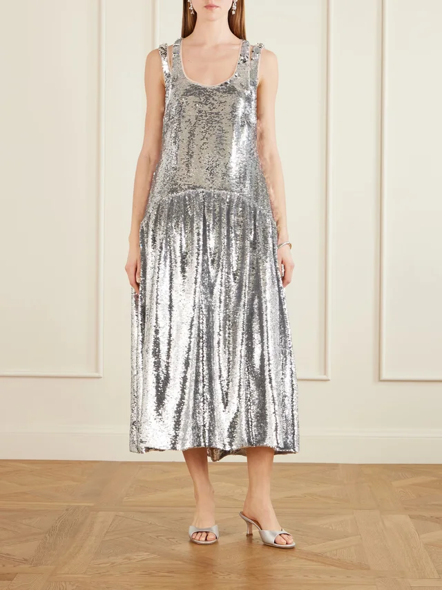 SIMONE ROCHA Sequined satin gown in Metallic, photo 2 of 2 from NET-A-PORTER (Canada)