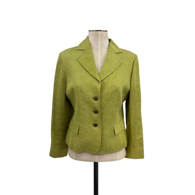 Dolce & Gabbana Vintage Chartreuse Blazer 46 Us 8 10 Logo Buttons Made In Italy in green Woven leather from Poshmark, photo 1 of 1