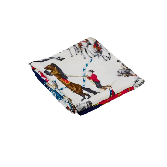 Hermès Real Escuela Andaluza del Arte 90 Scarf Blue in Blue Silk from The Purse Affair