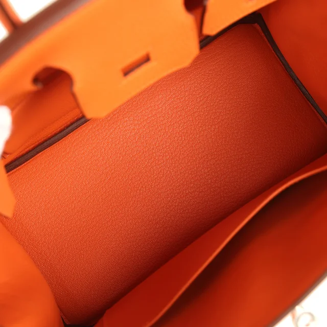 Hermès Birkin 25 Orange Togo Palladium Hardware in Orange Togo leather from Madison Avenue Couture, photo 8 of 9