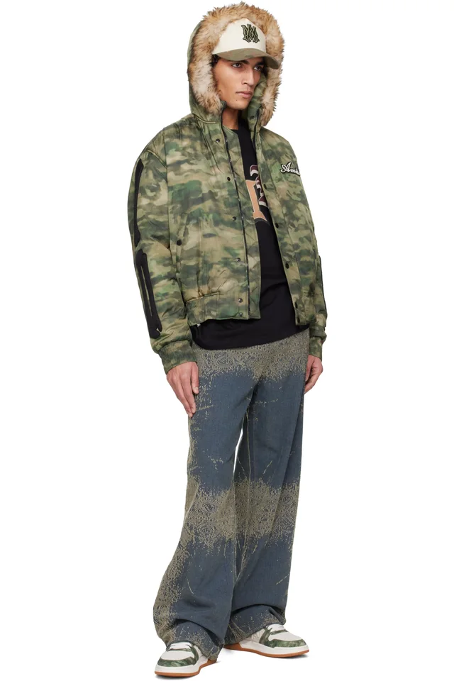 AMIRI Blue Faded Bandana Baggy Jeans, photo 4 of 4 from SSENSE