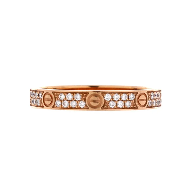 Cartier Small Love Wedding Band Pave Diamonds Ring 18k Rose Gold And Diamonds in gold from Poshmark