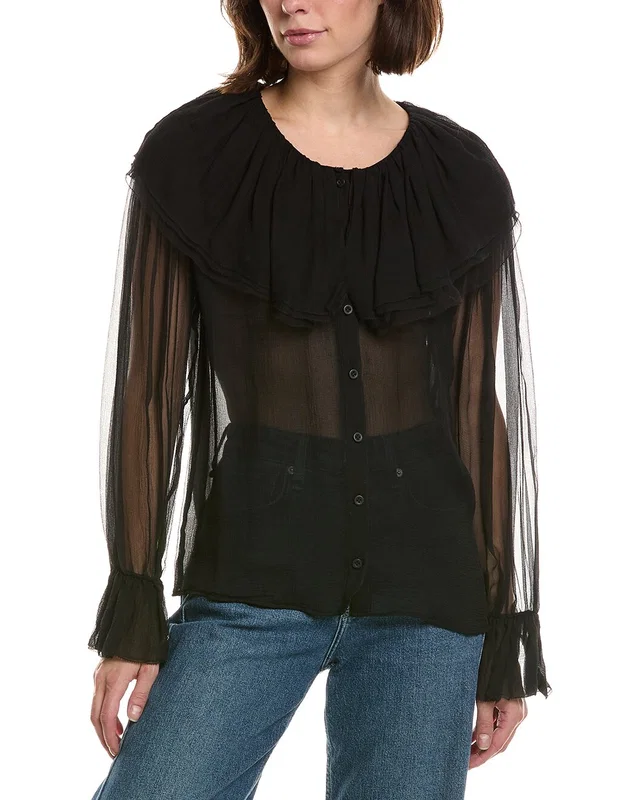FRAME Denim FRAME The Tiered Statement Silk Blouse, image 1 of 1 from Rue La La