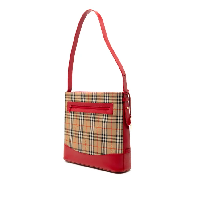 Burberry Haymarket Check Canvas Shoulder Bag in Beige Canvas from Designer Revival, photo 2 of 6