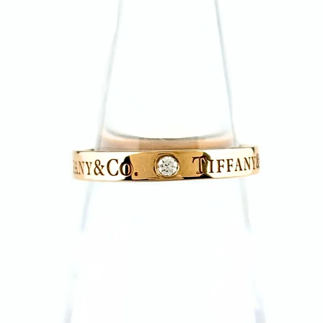 Tiffany & Co. Flat Band Ring Pink Gold Pave Diamond in Pink from The Reluxe