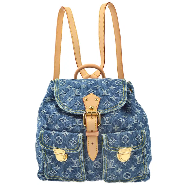 Louis Vuitton 2006 Blue Monogram Denim Sac a Dos GM Backpack M95056 in Blue Denim from AMORE Vintage Tokyo