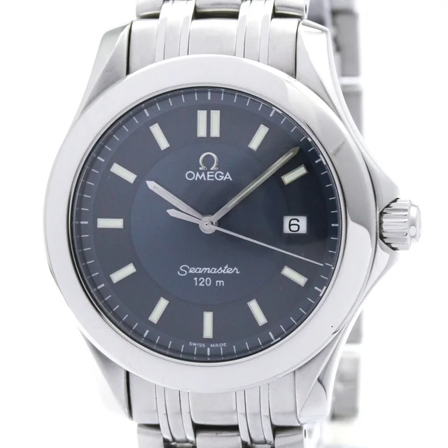 Omega Seamaster 120M Steel Quartz Mens Watch 2511.82 Polished in Blue from Elady