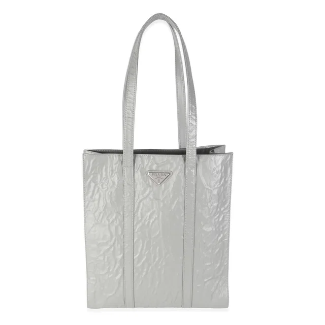 Prada Slate Grey Nappa Small Antique Tote Gray Leather Handbag in Grey Nappa leather from HEWI