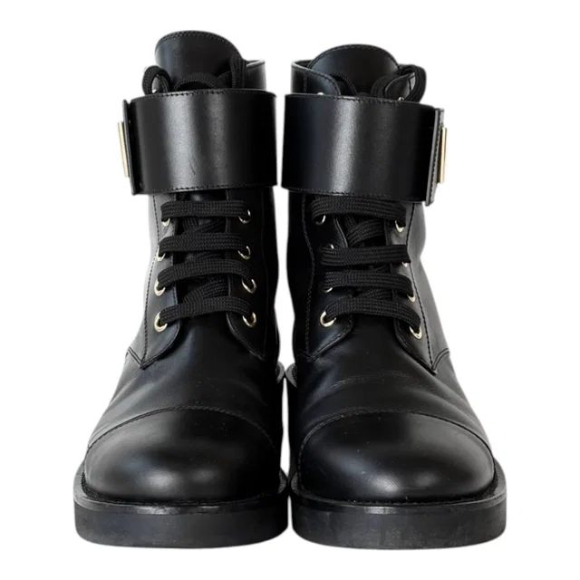 Louis Vuitton Black Leather Ankle Boots - size 37 in Black Leather from Luxury Promise