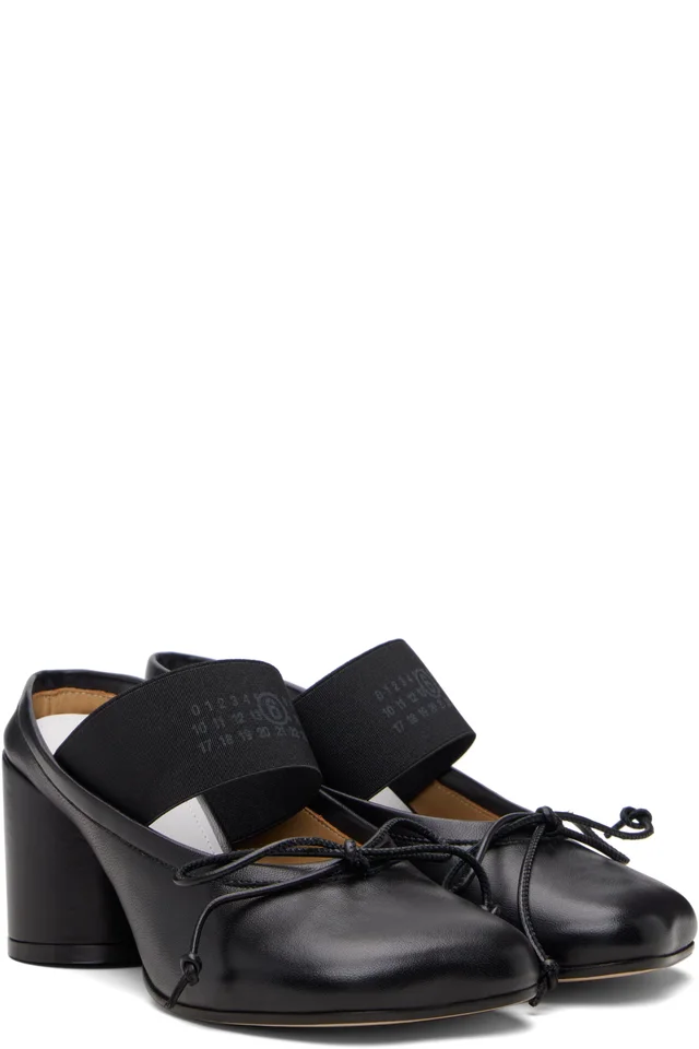 MM6 Maison Margiela Black Anatomic Numeric Sandal Heels, photo 4 of 5 from SSENSE