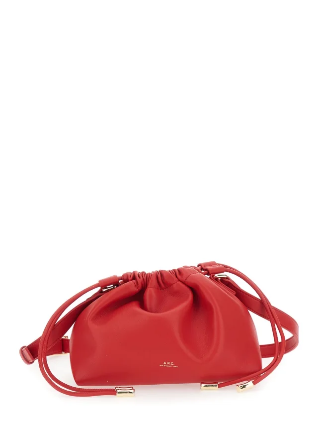 A.p.c. 'Ninon Mini' Red Crossbody bag with Engraved Logo on the Front and Adjustable Ecoleather Strap in for Women in Red 55% Polyurethane 40% Polyester 5% Calcium…, photo 1 of 1
