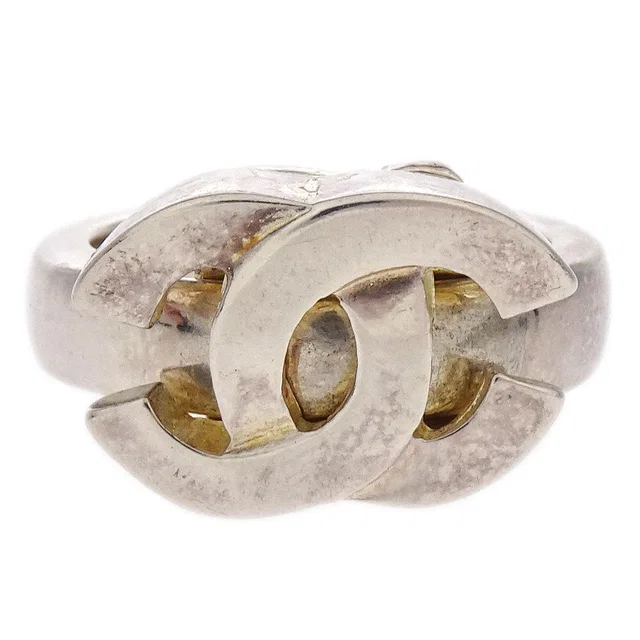 Chanel Ring CC Silver #52 01P in Silver from AMORE Vintage Tokyo