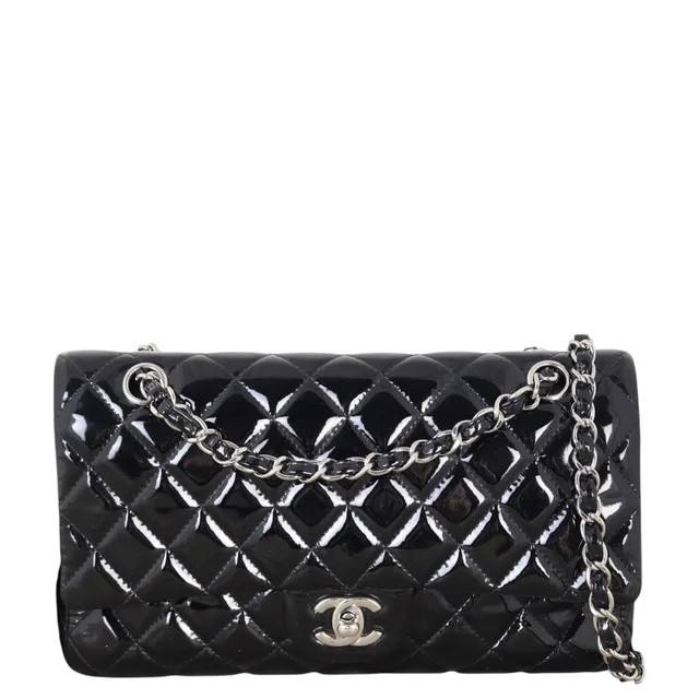Chanel Classic Double Flap Medium Patent in Patent leather from Luxe.It.Fwd