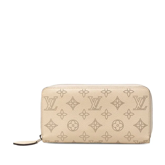White Louis Vuitton Monogram Mahina Zippy Long Wallet in White Canvas from Designer Revival