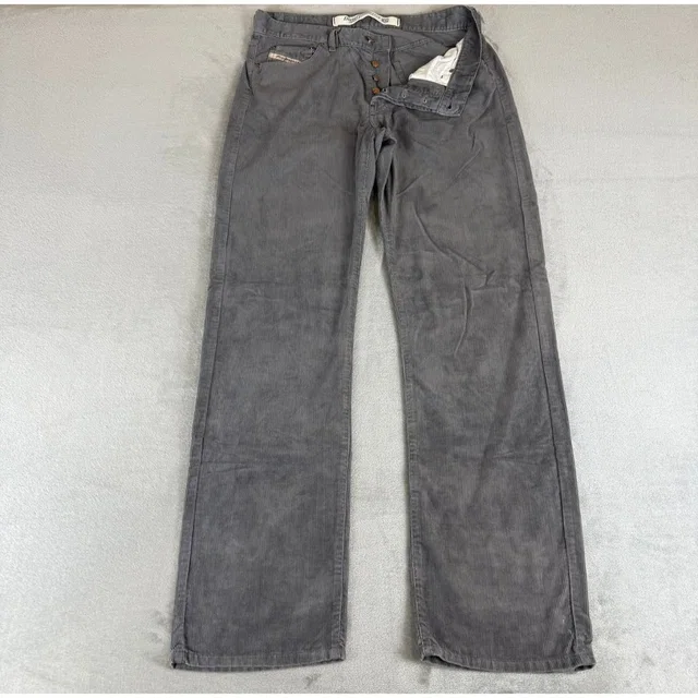 Diesel Kulter Corduroy Pants Mens 34x34 Gray Button Fly Straight Leg Relaxed Y2k in gray from Poshmark
