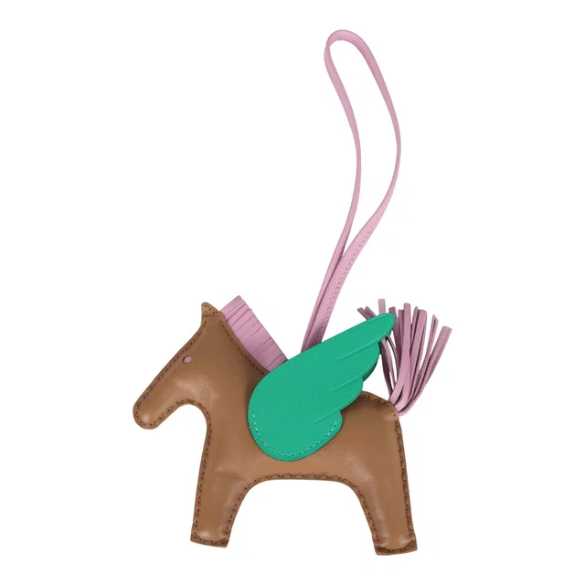 Hermès Pegase Rodeo Bag Charm MM Chai, Mauve Sylvestre and Menthe Milo Lambskin in Lambskin from Madison Avenue Couture