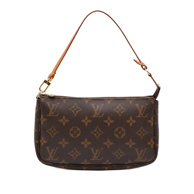 Brown Louis Vuitton Monogram Pochette Accessoires Shoulder Bag in Brown Coated canvas from Designer Revival