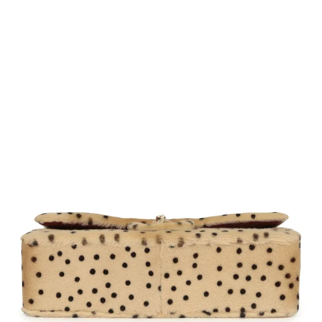 Chanel "Cheetah Print" Medium Flap Bag Light Beige Calf Hair and Black Lambskin Gold Hardware in Beige Calf Hair/Lambskin from Madison Avenue Couture, photo 6 of 10
