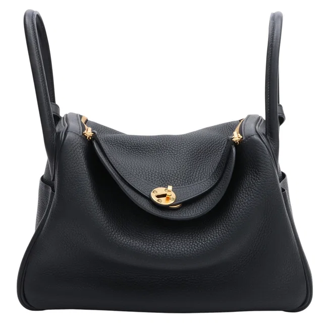 Hermès 2019 Lindy 30 Black in Black Clemence leather from VINTAGE QOO TOKYO