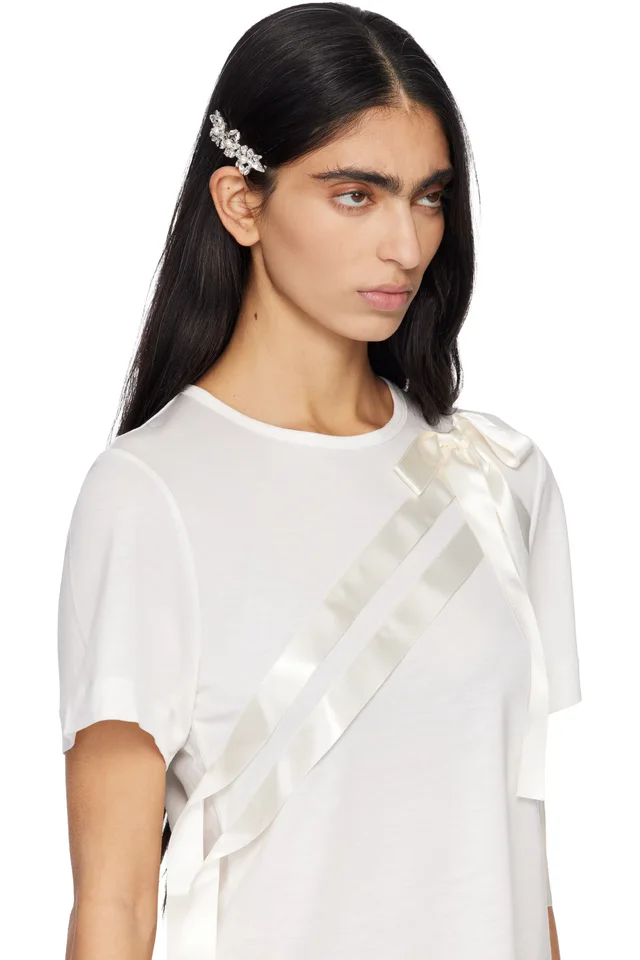 Simone Rocha Silver Heartbloom Hair Clip, photo 3 of 3 from SSENSE